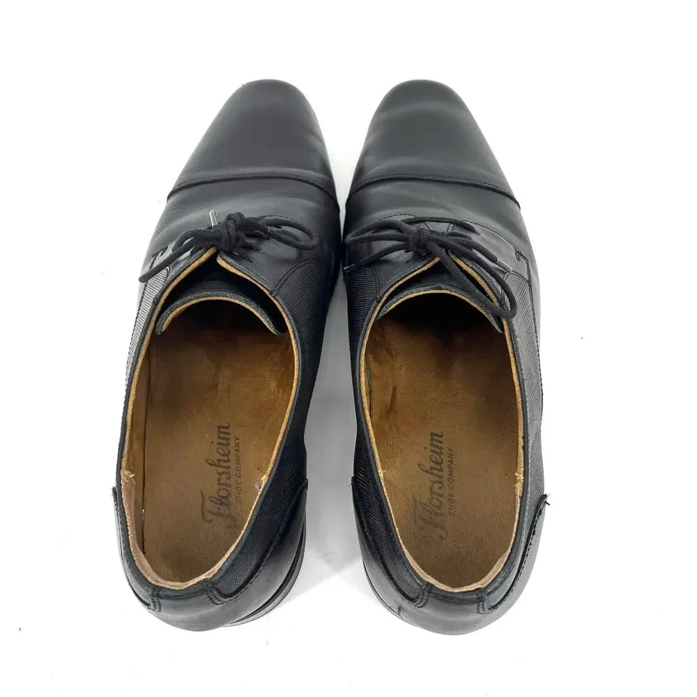 Florsheim‎ Men's 10.5 Jackson  Black Leather Cap Toe Oxford Dress Shoes